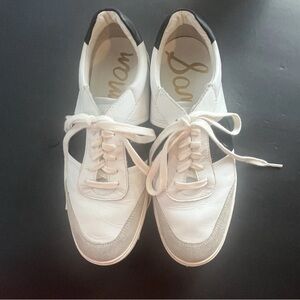 Sam Edelman Enna Women's Casual Sneaker White Navy Leather Athletic Size 9M